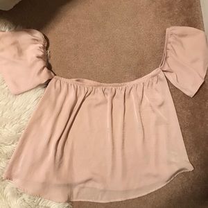 American Eagle Satin “Off the Shoulder” Blouse